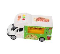 HEMOTON Camion De Pizza Alliage pour Garçon Fille Jouet Éducatif De Cuisine Plastique pour Tout-Petits Véhicule De Jeu Interactif avec Accessoires De Cuisine pour Éveil des Garçon Fille