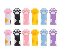 HEMOTON Capuchons de Crayons Adorable en Silicone Lot de 12 Forme Patte de Chat des Copeaux pour Crayons Standards pour Garçon et Filles et Étudiants