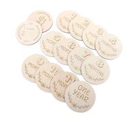 HEMOTON Cartes Commémoratives de Grossesse en Matériau Synthétique Beige, Ronde, pour Photo Souvenir de Croissance et Enregistrement Mois par Mois