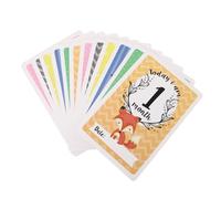 HEMOTON Cartes D'étapes Bébé Animaux 12 Pièces Kit Photos Mensuelles Solide En Carton Double Face Pour Souvenirs De Croissance Bébé Accessoires Photographie Tout-petit Nouveauté