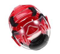 HEMOTON Casque de Protection Karaté Rouge pour Garçon et Filles avec Mousse Haute Densité et Couverture Complète, Équipement Facial Respirant pour Arts Martiaux et Entraînement Taekwondo