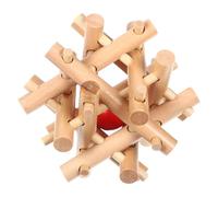 HEMOTON Casse-tête en Bois à Verrouillage « Ball in The Cage » - Puzzle Éducatif en Bois Naturel pour Garçon et Filles et Adultes - Jeu de Réflexion et Développement Cognitif - Éducatif