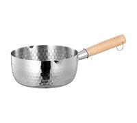 HEMOTON Casserole En Acier Inoxydable 22Cm Avec Poignée En Bois, Pot À Soupe Pour Ramen, Poêle À Induction, Marmite Pour Cuisine