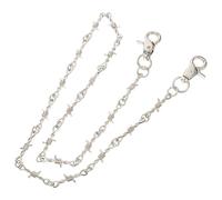 HEMOTON Chaîne de Pantalon Jeans Punk Hip-hop Métal Argenté Accessoire pour Hommes et Femmes Style Biker Compatible avec Divers Types de Pantalons