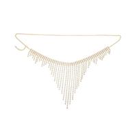 HEMOTON Chaîne de Ventre D'été à Cristaux Dorés, Courroie à Chaîne pour Robe ou Jupe, Bijou de Taille Chic pour Femme, Mariage, Plage, Facile à Porter