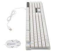 HEMOTON Clavier De Jeu Ergonomique Rétroéclairé USB avec Souris Design Mécanique Kit Blanc Style De Souris Aléatoire Anti-conflit