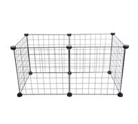 HEMOTON Clôture pour Animaux de Compagnie, Clôture D'isolement pour Animaux de Compagnie, Facile à Installer, Matériau Robuste en Plastique et Fer, Noir, pour Maison et Entre Murs