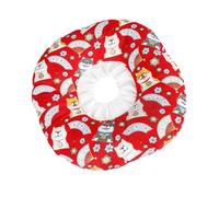 HEMOTON Collerette Chien Couvre-Chefs pour Chiens Anti-léchage et Anti-grattage Tissu Rouge Ajustable et Respirante pour Récupération Après Opération Chats