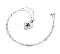 HEMOTON Collier Acier Inoxydable avec Pendentif Urne pour Cendres Animaux de Crémation de Cœur Souvenir