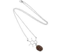 HEMOTON Collier Grain Café pour Femmes Résine et Alliage Pendentif Caféinique Léger et Chic Bijou Décoratif Adapté Fêtes et Usage Quotidien