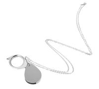 HEMOTON Collier Loupe Pendentif 10X Métal Portable Coque Anti-Poussière Loupe de Lecture pour Femme Bijou Fonctionnel pour Petits Textes et Observation Quotidienne