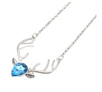 HEMOTON Collier Pendentif Cerf avec Cristaux Chaîne Maille Bijou Élégant pour Accessoire de Cou