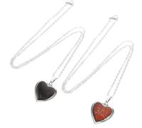 HEMOTON Collier Pendentif Cœur Changeant de Couleur 2pcs, Acier Inoxydable Capteur de Température, Élégant et Simple, Saint-valentin Couleur Aléatoire Plusieurs styles