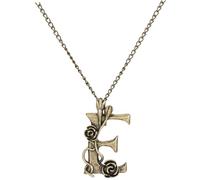 HEMOTON Collier Pendentif Vintage pour Femmes en Alliage Ancien Lettre E Créative Couleur Bronze Antique Chaîne Décorative Rétro pour Pull et Robe Bijou et Élégant