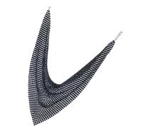 HEMOTON Collier Ras Du Cou Paillettes Noir Métal Accessoire Clavicule Élégant pour Femmes Style Foulard Triangle Chic