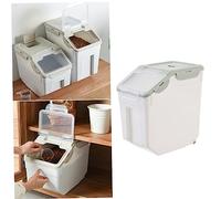 HEMOTON Conteneur Alimentaire pour Animaux de Compagnie Grosse Capacité Plastique PP Solide Couvercle Hermétique Boîte de Rangement Étanche à L'Humidité pour Croquettes Friandises Riz Chiens et Chats