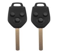 HEMOTON Coque de Clé pour Voiture 3 Boutons, Boîtier de Remplacement sans Logo, Lot de 2, Coque de Télécommande Solide en Plastique avec Ébauche Métallique, Étui de Protection