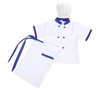 HEMOTON Costume De Chef Pour Garçon Fille Tablier Toque Veste à Manches Courtes Tenue De Rôle