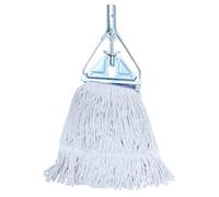 HEMOTON Coton Tête de Balai Pince Métallique à Franges | Recharge Réutilisable, Fixation à Mâchoire et Vis, pour Sols Carrelés, Usage Domestique ou Professionnel