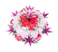 HEMOTON Couronne de Fleurs Artificielles Jaunes en Soie pour Tombe, Facile à Entretenir et Ne Fanant Jamais, Décoration Simple et Naturelle pour Activité de Deuil Couleur Aléatoire