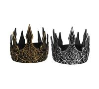 HEMOTON Couronne en Mousse Pu 2pcs pour Hommes Style Médiéval Roi Bandeau Ajustable et Design Antique, Légère pour Cosplay et Fêtes