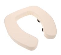 HEMOTON Coussin Siège de Toilette Surélevé Imperméable avec Mousse Haute Densité, Housse Rembourrée Beige Crème, Coussin de Confort avec Fixation Auto-agrippante pour Salle de Bain, Aide