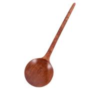 HEMOTON Cuillère à Ramen Grosse Taille en Bois Marron Ergonomique, Design Minimaliste Multifonction Cuillère à Soupe Asiatique Maison et Banquets