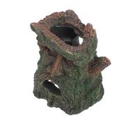 HEMOTON Décoration Aquarium Résine Grotte Creuse Tronc Darbre Visage Humain Tortues Crevettes Poissons Terrarium Hideout Durable Facile à Nettoyer