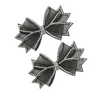 HEMOTON Décoration Chaussures Nœud Amovible Accessoires DIY Cristaux Noir Élégant pour Femme Mariage Fête Soirée