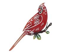 HEMOTON Décoration De Jardin Métal Représentant Un Oiseau Cardinal Rouge Sculpture Murale Extérieur Faite Main Pour Terrasse Ou Balcon