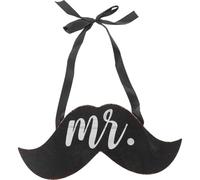 HEMOTON Décoration Suspendue avec Ruban pour Mariage en Bois Foncé Panneau Créatif et Lèvres Moustache Accessoire Photo Original pour Porte ou Boutique