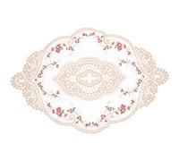 HEMOTON Dentelle Napperon Brodé Table de Chevet Napperons de Fleurs Foulards Nappe Brodée Couverture de Meubles de Fête de Mariage Décorations pour La Maison Armoire Nappe 38 Cm * 26 Cm
