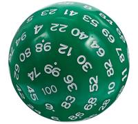 HEMOTON Dés à 100 Faces Léger et Pratique, Boule Multicolore en Plastique Vert, Accessoire de Jeu de Société pour Divertissement Familial et Soirées, 1 Pièce