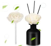 HEMOTON Diffuseur De Parfum Floral Lot De 2 avec BâTonnets en Fleurs Et MèChe en Coton Parfum Naturel De CaméLia pour IntéRieur Bureau Et Chambre ÉLéGant Et sans Entretien