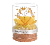 HEMOTON Dôme de Verre Rose Créatif pour Fleurs Immortelles, Jaune