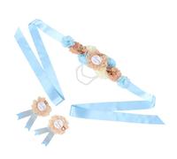 HEMOTON Écharpe De Fête Prénatale Pour Maman Broche De Corsage Pour Et Futur Papa Ceinture De Ventre Fleurie Ensemble De Maternité Pour Fête Prénatale Accessoires De Shower