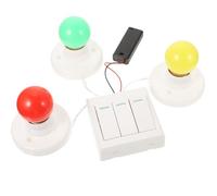 HEMOTON Éducatif Lumineux 3 Interrupteurs pour Contrôle des Lumières Rouge, Verte et Jaune, Jeu Sensoriel D’éveil pour Garçon et Filles, Accessoire DIY pour Tableau D’activités, 1 Pièce,