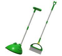 HEMOTON Ensemble Balai à Poussière à Long Manche pour Garçon et Filles, Balai Vert en PP et Aluminium, pour Nettoyage Maison et Sol en Bois, sans Abîmer Les Murs