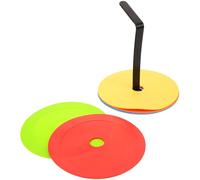 HEMOTON Ensemble de 10 Panneaux de Signalisation Ronds en PE, Disques D’entraînement de Football Couleur Vive, Petit Format Léger pour Marquage Terrain et Préparation Entraînement