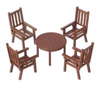HEMOTON Ensemble De 3 Meubles De Maison De Poupée en Plastique Table Et Chaise Accessoires De Maison De Poupée Miniatures Accessoires De Salle À Manger - Échelle 1/30