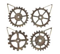 HEMOTON Ensemble De 4 Décorations Murales D'engrenages En Bois Vintage Pour Salon Et Bureau, Style Industriel Rétro, Pendentifs Muraux Créatifs Et Décoratifs, Art Mural Industriel Unique