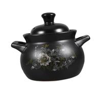 Hemoton Faitout en céramique - Marmite chinoise épaisse avec couvercle - Grande marmite chinoise (1,8 l)