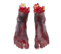 HEMOTON Faux Pied Réaliste Jambe Coupée Accessoire De Décoration Effrayant pour Halloween Carnaval Noir