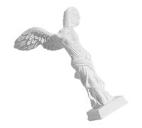 HEMOTON Figurine de Déesse en Résine Blanche Sculpture de Victoire Ailée, Ornement Décoratif Unique pour Maison ou Bureau, Design Réaliste et Élégant