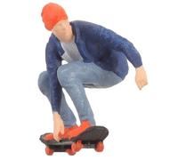 HEMOTON Figurine Décorative en Résine Skateboarding, Modèle Humain Miniature Réaliste, Décoration Créative pour Maquette Miniature et Projet Scolaire