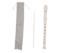 HEMOTON Flûte à Bec Soprano Abs 8 Trous pour Garçon Et Filles Et Débutants, Instrument Léger Et Compact, Clarinette Débutante Blanche, Paquet en Velours, Adaptée à L'apprentissage Jeu Éducatif