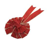 HEMOTON Grand Nœud de Noël Rouge en Tissu, Pailleté, pour Cheminée | Décoration Élégante, Pose sans Traces, Retrait Facile, pour Rampe et Feuillage, Fête Saisonnière