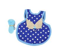 HEMOTON Harnais Ajustable pour Poule Et Coq avec Laisse D'extérieur, Gilet en Polyester Résistant, Taille s Bleu Étoilé, Costumes pour Volaille, Utilisation Extérieure Et Fêtes