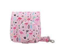 HEMOTON Housse De PU pour Caméra Instantanée Sacoche Pratique avec Bandoulière Design Élégant Rose Passion pour Mini