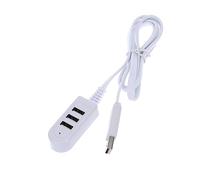 HEMOTON Hub Multiport Blanc Multifonction Chargeur 3a, Extension Câble 1,2 M en Plastique, Prise Multiple USB pour Ordinateur Portable Facile à Transporter